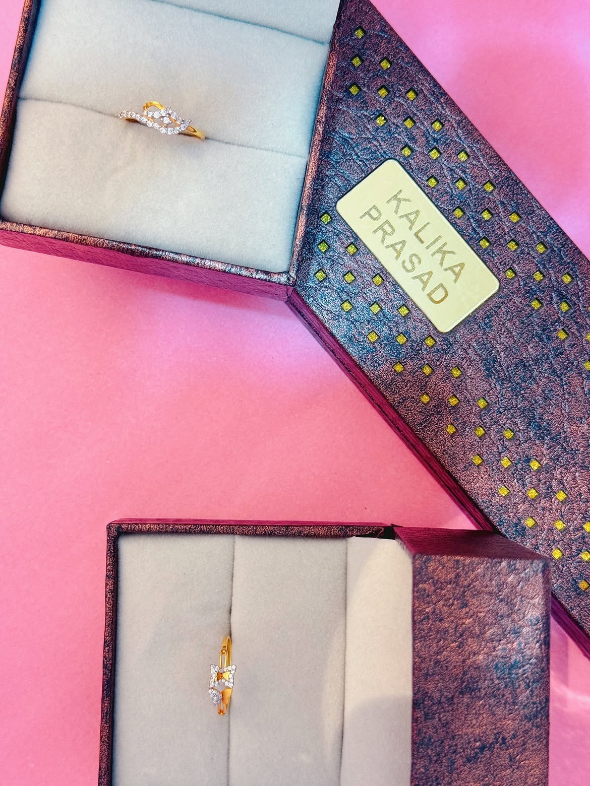 Diamond rings in Kalika Prasad signature boxes